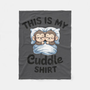 Cute Monkey Sleep Couple This Is My Cuddle Fleece Blanket