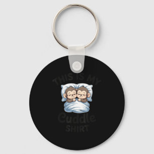 Cute Monkey Sleep Couple This Is My Cuddle Keychain