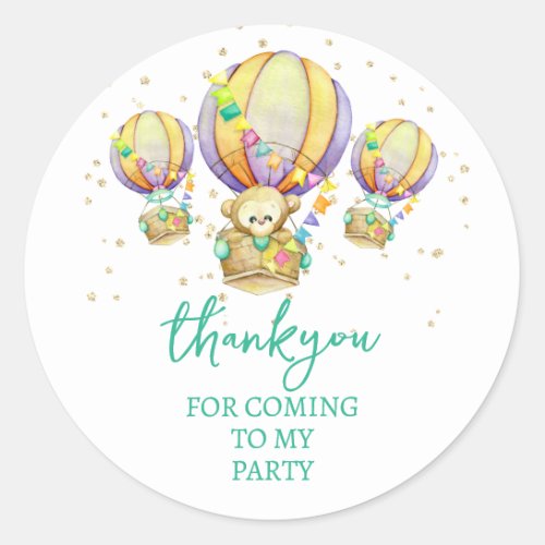 Cute Monkey Thank You for Coming Classic Round Sticker