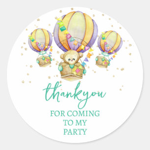 Cute Monkey Thank You for Coming Classic Round Sticker