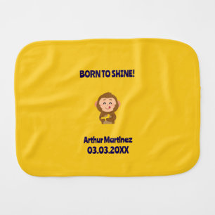Cute Monkey Theme Boy Baby Shower Burp Cloth