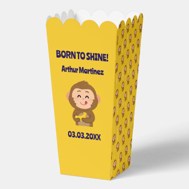 Cute Monkey Theme Boy Baby Shower  Favor Boxes (Front)
