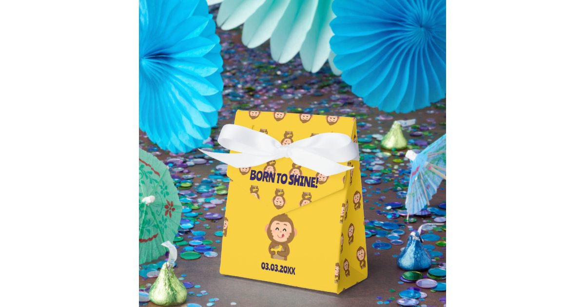 Cute Monkey Theme Boy Baby Shower Favor Boxes | Zazzle