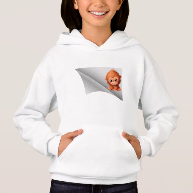 cute monkey under the patch hoodie (Front)