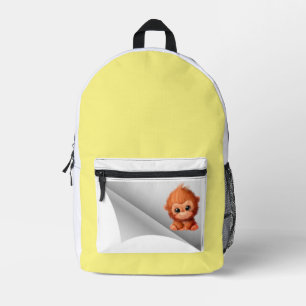 cute monkey under the patch printed backpack