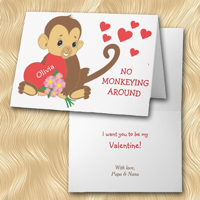 Cute Monkey Valentine Holiday Card (Creator Uploaded)