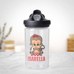 Cute Monkey Water Bottle for Girl - Holding Bottle
