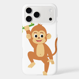 Cute Monkey with Bamboo iPhone 17 Pro Max Case