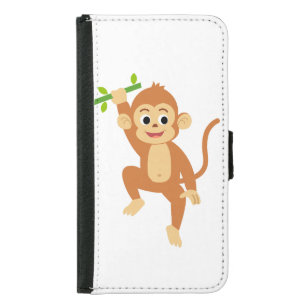 Cute Monkey with Bamboo Samsung Galaxy S5 Wallet Case