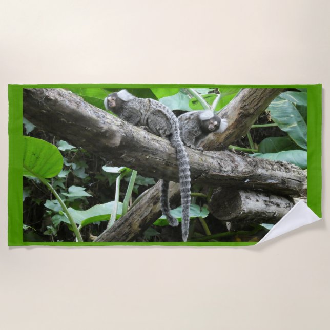 Cute Monkeys Beach Towel (Front)