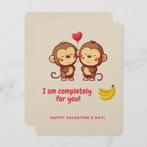 Cute Monkeys Valentines Day Card