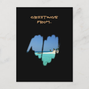 Cute Monochrome Mainstream Graffiti Heart Postcard