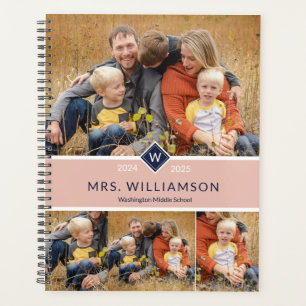 Cute Monogram And Photo Teacher Planner