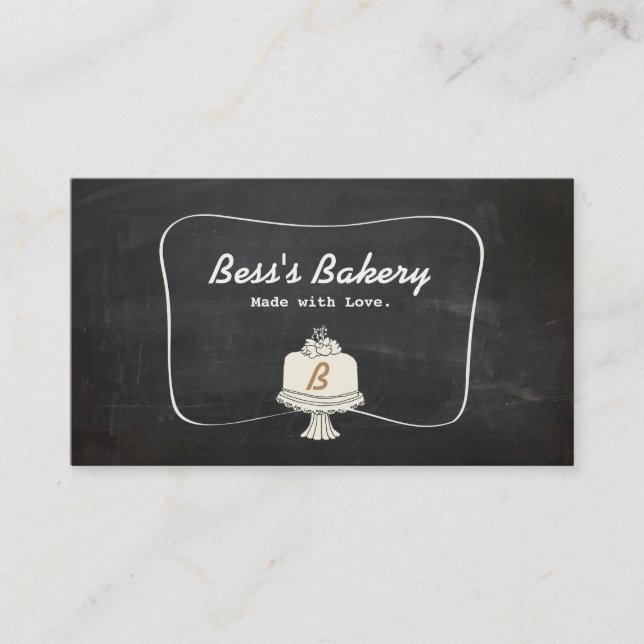 Cute Monogram Cake Decorator Baker Bakery Business Card (Front)