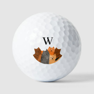 Cute Monogram Cat Golf Balls