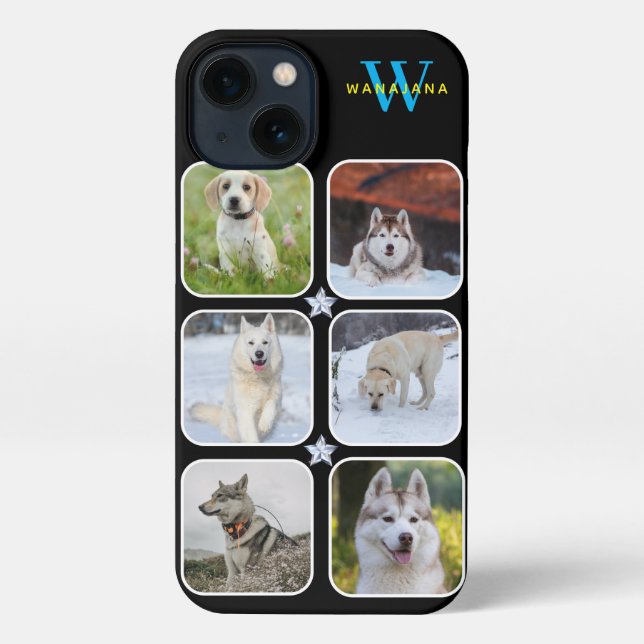 Cute Monogram Custom Dog Photo Apple X|11|12|13|14 iPhone Case (Back)