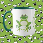 Cute monogram frog add name mug<br><div class="desc">Cute monogram frog add name Mug</div>