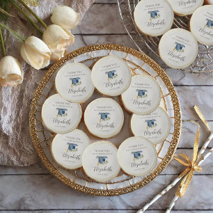 Cute Monogram   Grad Cap Graduation Party Favor Sugar Cookie