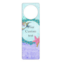 Cute Monogram Mermaid Teal & Purple Watercolor Door Hanger Cute Monogram Mermaid Teal & Purple Watercolor Door Hanger
