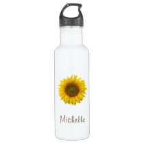 Cute Monogram Sunflower Floral Stainless Steel Water Bottle Cute Monogram Sunflower Floral Stainless Steel Water Bottle