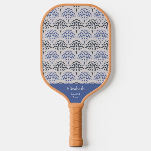 Cute Monogram TeamClub Name with Geometric Shapes Pickleball Paddle