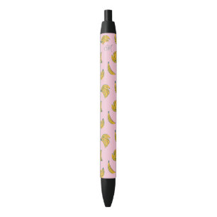 Cute Monogram Yellow Bananas in Pink Background Pen
