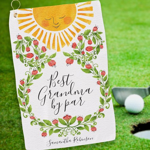 Cute Monogrammed Best Grandma by Par Golf Towel