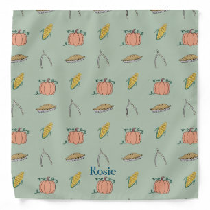 Cute Monogrammed Dog Thanksgiving Bandana