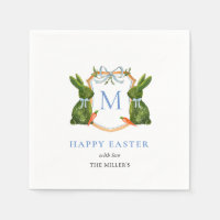 Cute Monogrammed Topiary Bunny Easter 