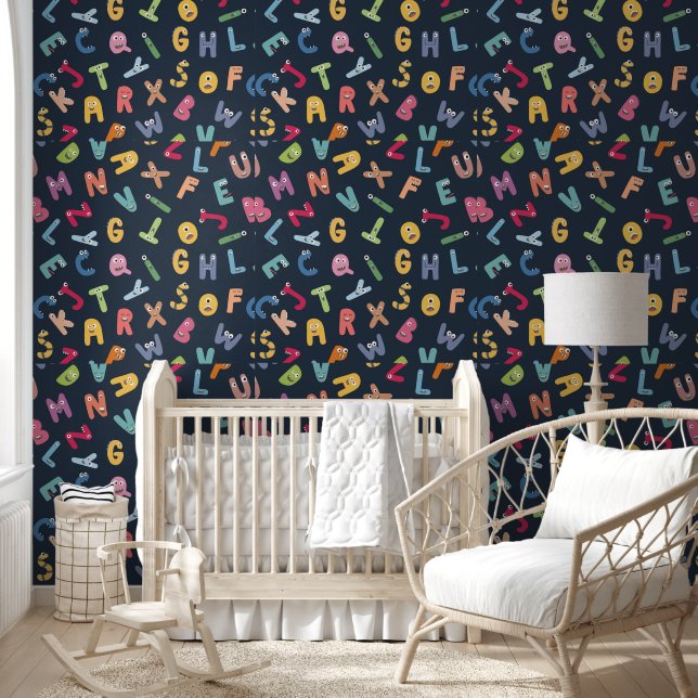 Cute Monster Alphabet Wallpaper (Kids)