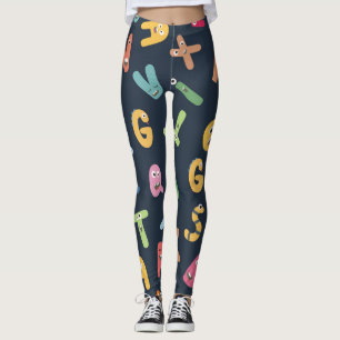Cute monster alphabets leggings