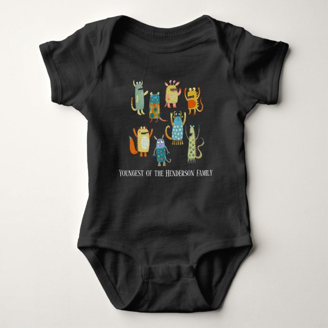 Cute Monster Baby Bodysuit (Front)