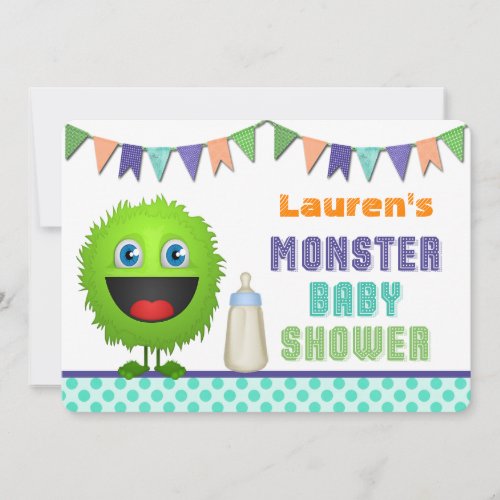 Cute Monster Baby Shower Personalized Invitations