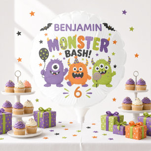 Cute Monster Birthday Bash Personalized Halloween Balloon