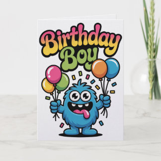 Cute Monster Birthday Boy Card