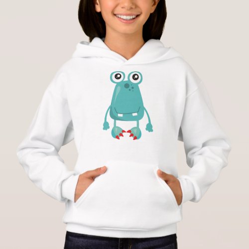 Cute Monster Blue Monster Funny Monster Silly Hoodie