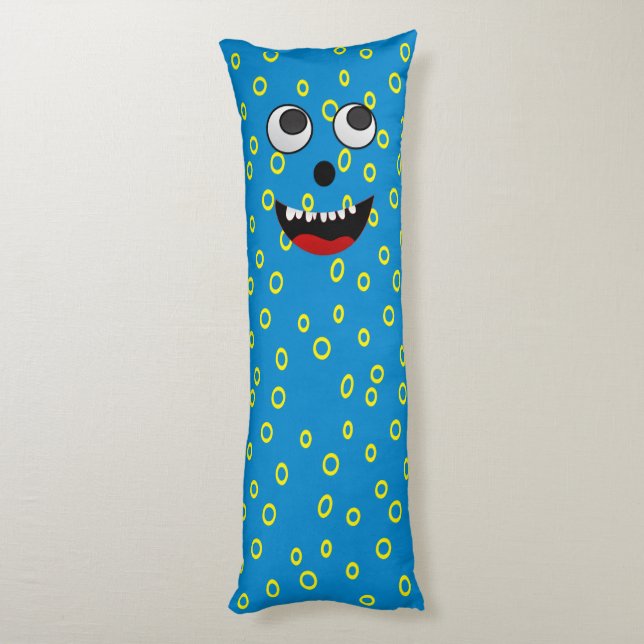 Cute Monster Blue snuggle body pillow (Back (Vertical))