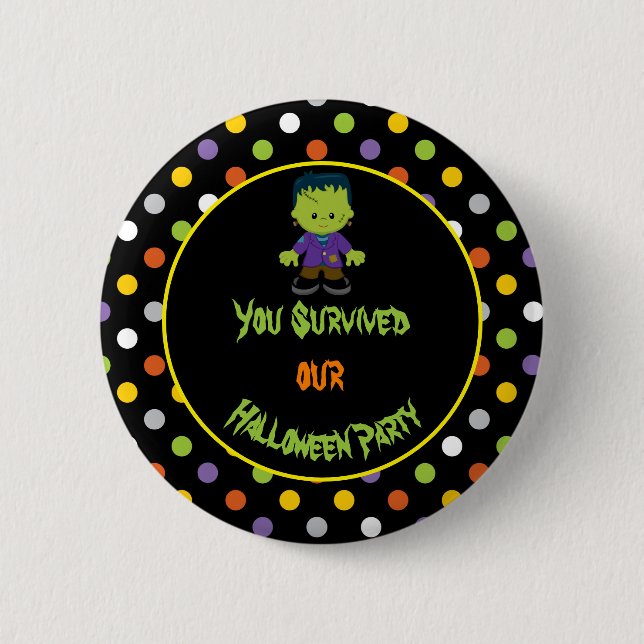 Cute Monster Boy Halloween Costume Party Button (Front)