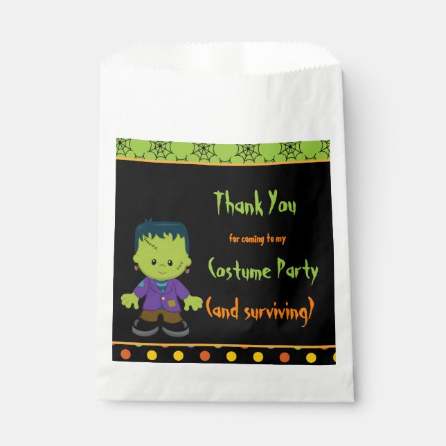 Cute Monster Boy Halloween Costume Party Favor Bag (Front)
