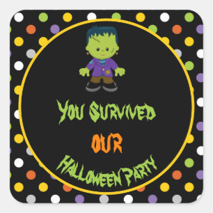 Cute Monster Boy Halloween Costume Party Square Sticker