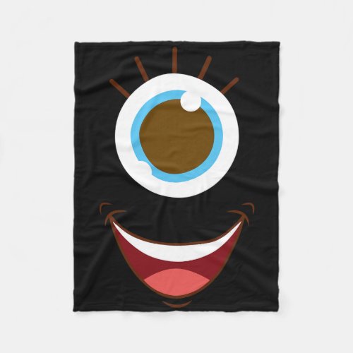 Cute Monster Face Halloween Holiday  Fleece Blanket