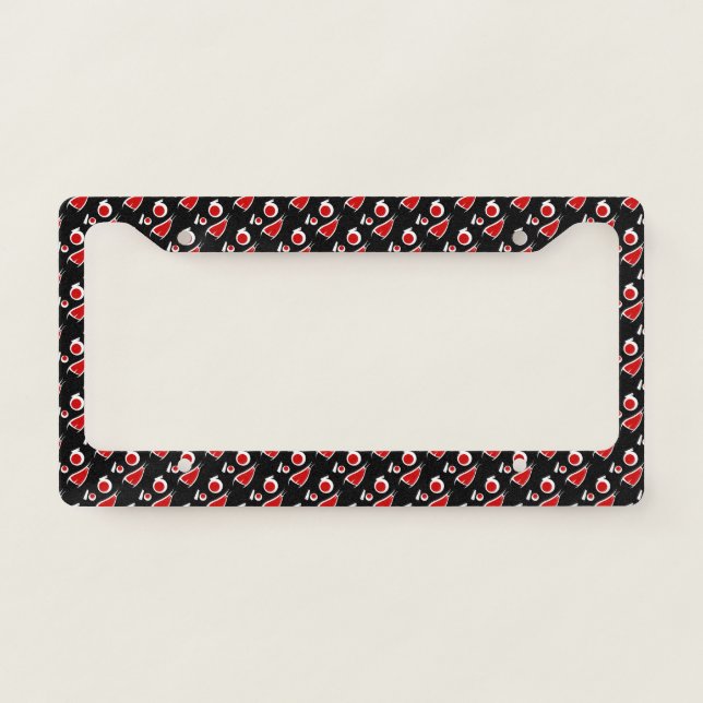 Cute monster face patterns license plate frame (Front)
