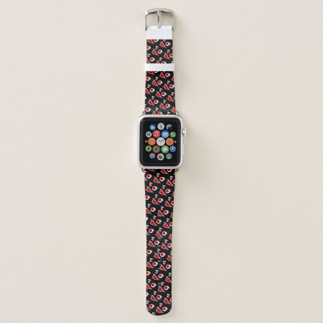 Cute monster face patterns license plate frame apple watch band (Front)