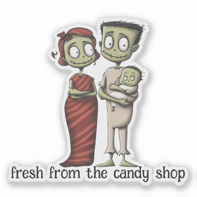 Cute Monster Family Sticker (Front)