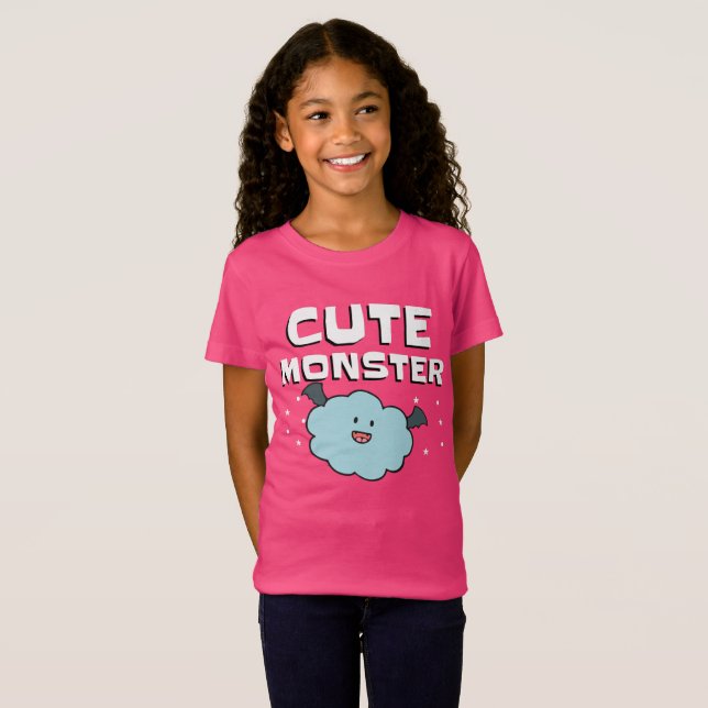 Cute Monster Girls' Fine Jersey T-Shirt (Front Full)