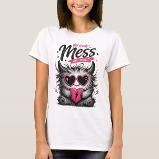 Cute Monster Gloriously Mess Graphic T-Shirt