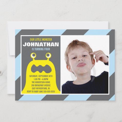 Cute Monster Invitation Boy