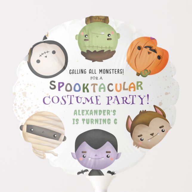 Cute Monster Kids Costume Halloween Birthday Party Balloon (Front)