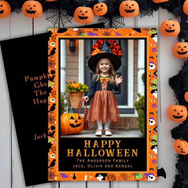 Cute Monster Mash-Up Custom Halloween Photo Holiday Card (Cute Monster Mash-Up Custom Halloween Photo Holiday Card)