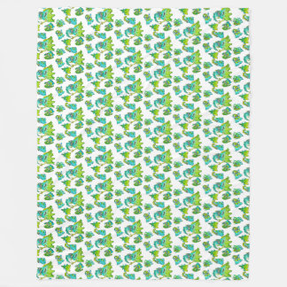 Cute monster mom and children fleece blanket